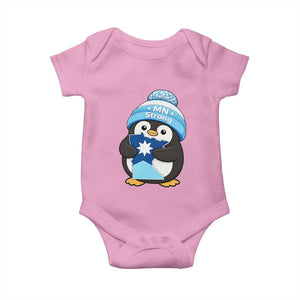 MN Strong Cute Penguin Baby Onesie Minnesota State Pride Gift TS12 Light Pink Print Your Wear