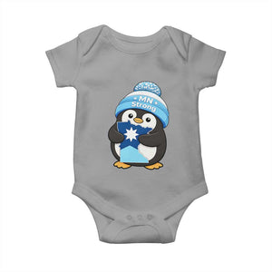 MN Strong Cute Penguin Baby Onesie Minnesota State Pride Gift TS12 Sport Gray Print Your Wear