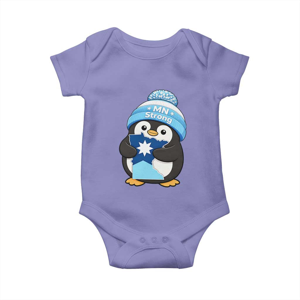 MN Strong Cute Penguin Baby Onesie Minnesota State Pride Gift TS12 Violet Print Your Wear