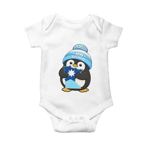 MN Strong Cute Penguin Baby Onesie Minnesota State Pride Gift TS12 White Print Your Wear