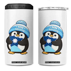 MN Strong Cute Penguin 4 in 1 Can Cooler Tumbler Minnesota State Pride Gift TS12 One Size: 16 oz White Print Your Wear