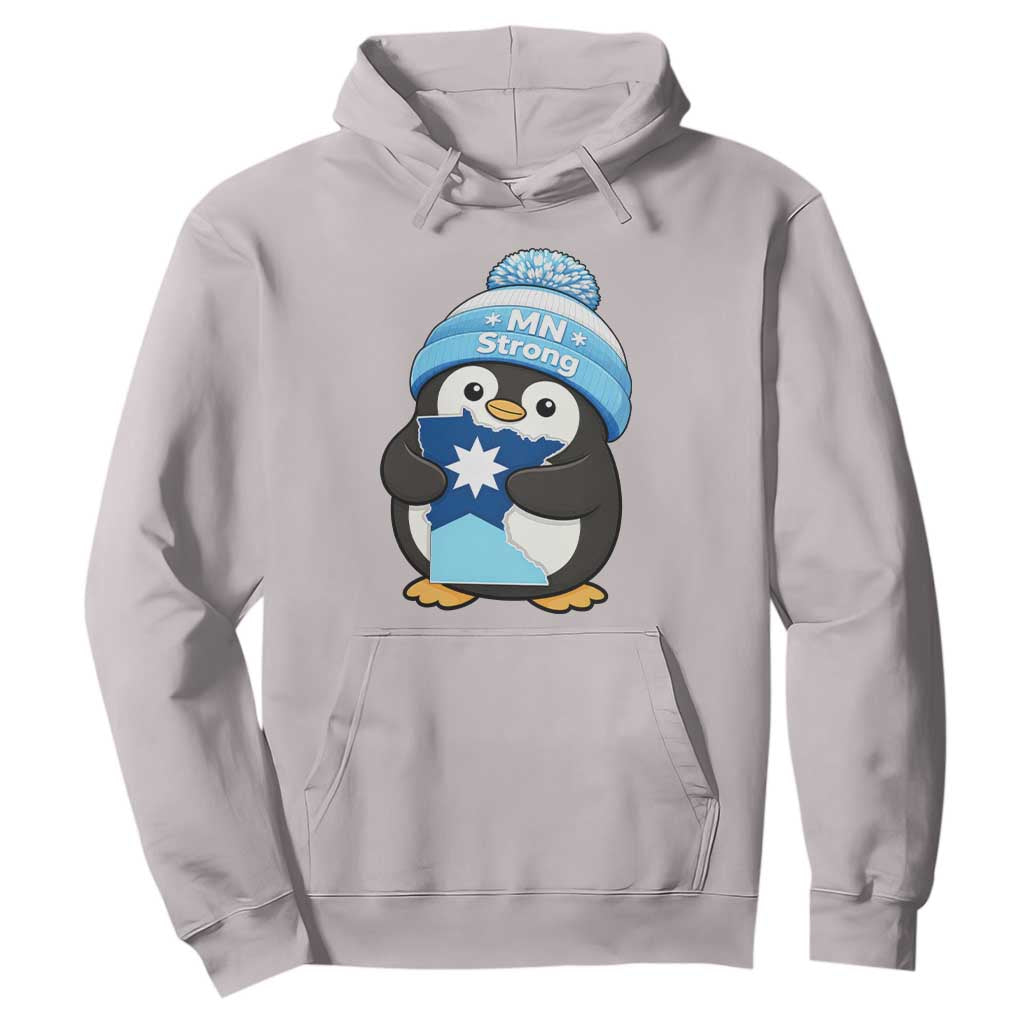 MN Strong Cute Penguin Hoodie Minnesota State Pride Gift TS12 Ice Gray Print Your Wear
