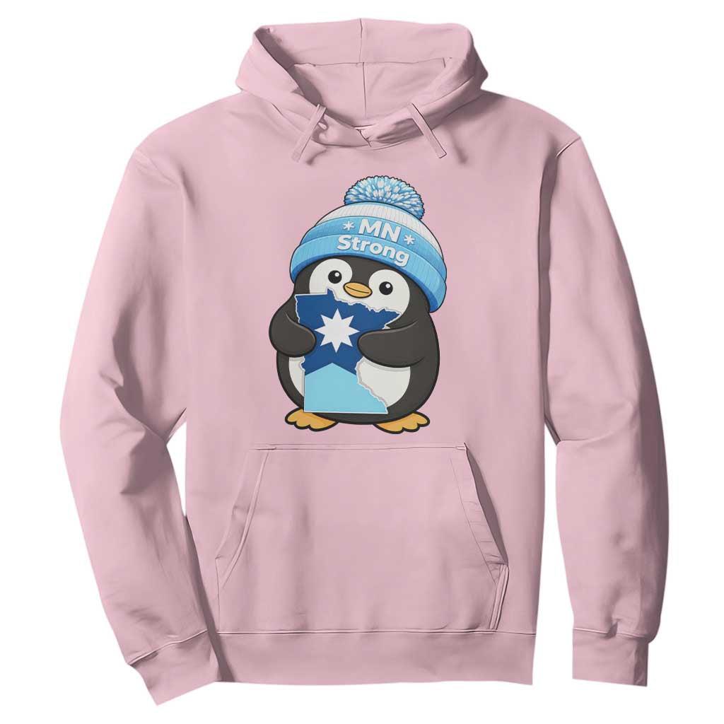 MN Strong Cute Penguin Hoodie Minnesota State Pride Gift TS12 Light Pink Print Your Wear