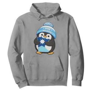 MN Strong Cute Penguin Hoodie Minnesota State Pride Gift TS12 Sport Gray Print Your Wear