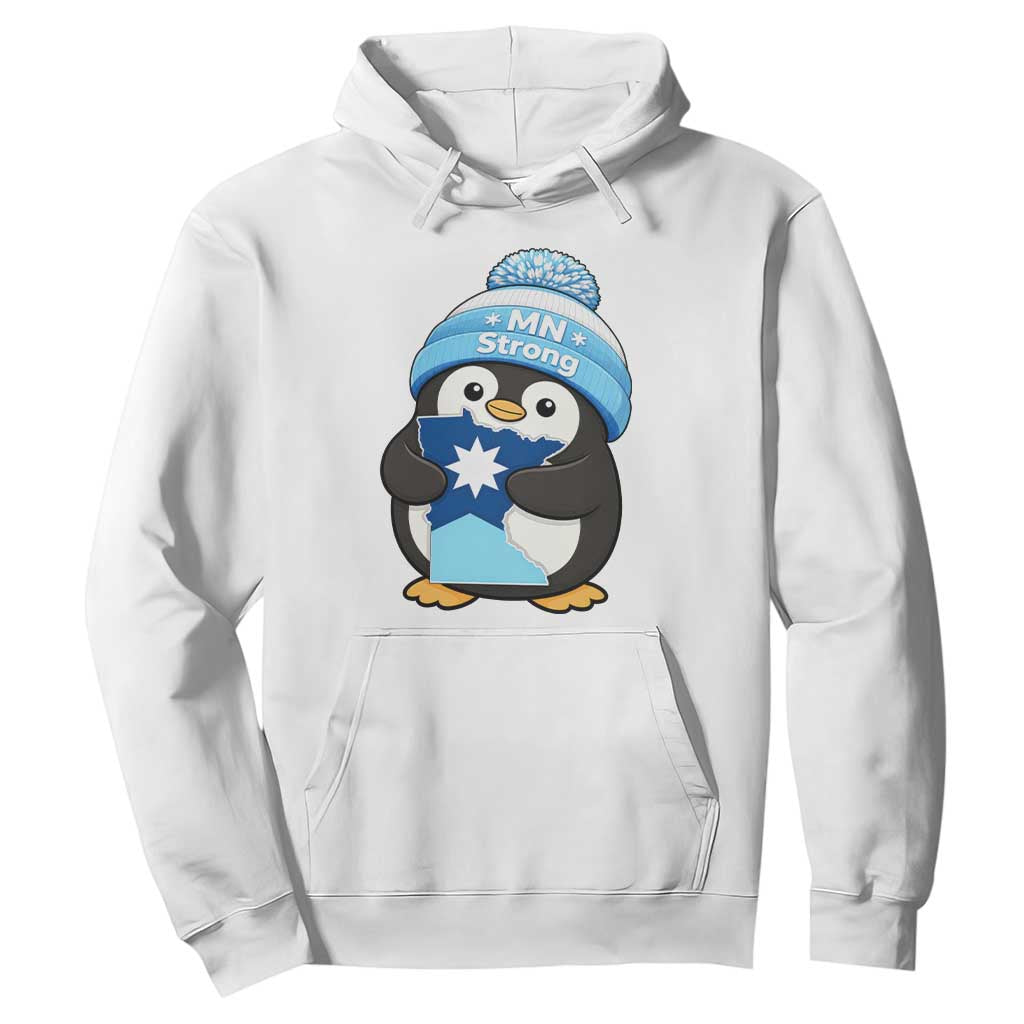 MN Strong Cute Penguin Hoodie Minnesota State Pride Gift TS12 White Print Your Wear