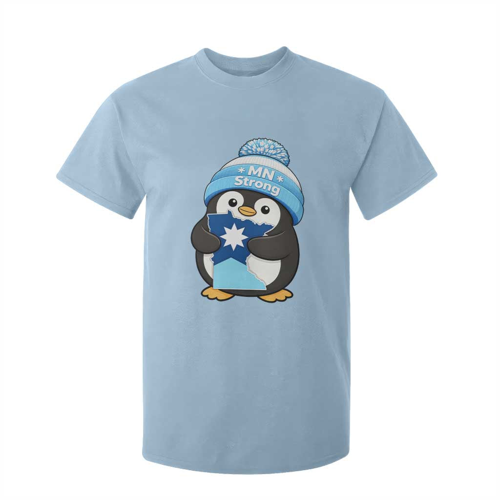 MN Strong Cute Penguin T Shirt For Kid Minnesota State Pride Gift TS12 Light Blue Print Your Wear