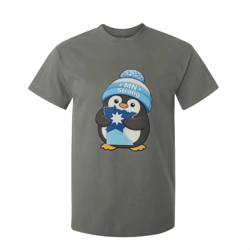 MN Strong Cute Penguin T Shirt For Kid Minnesota State Pride Gift TS12 Military Green Print Your Wear
