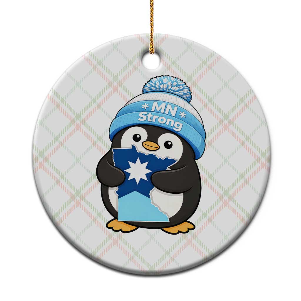 MN Strong Cute Penguin Ceramic Ornament Minnesota State Pride Gift TS12 1pc Christmas Plaid Print Your Wear