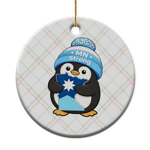 MN Strong Cute Penguin Ceramic Ornament Minnesota State Pride Gift TS12 1pc Christmas Plaid Print Your Wear