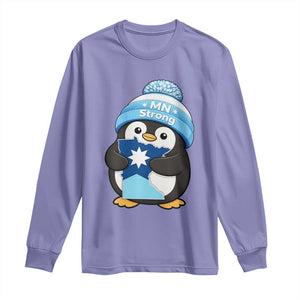 MN Strong Cute Penguin Long Sleeve Shirt Minnesota State Pride Gift TS12 Violet Print Your Wear