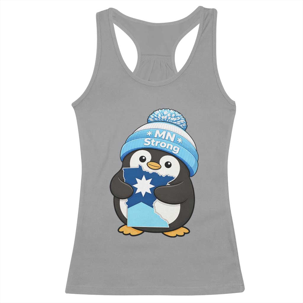 MN Strong Cute Penguin Racerback Tank Top Minnesota State Pride Gift TS12 Sport Gray Print Your Wear