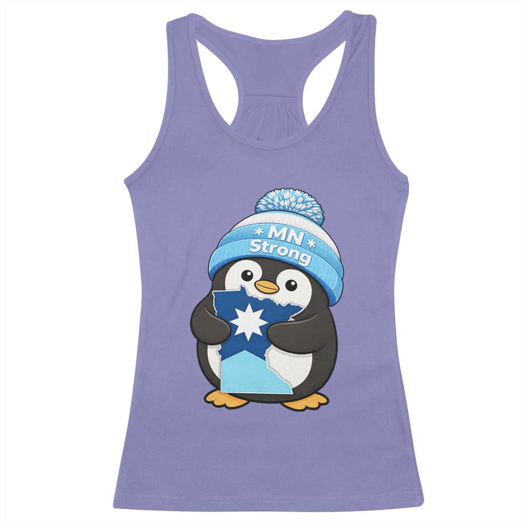 MN Strong Cute Penguin Racerback Tank Top Minnesota State Pride Gift TS12 Violet Print Your Wear
