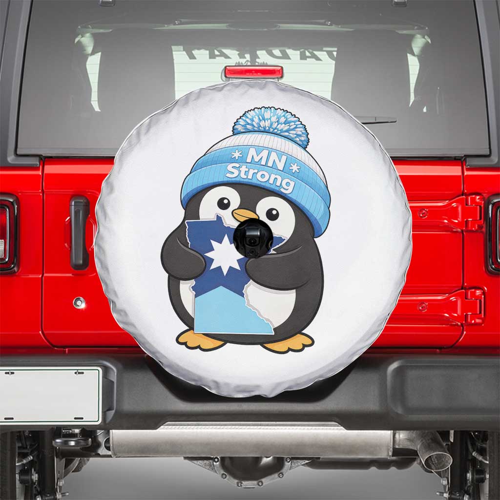 MN Strong Cute Penguin Spare Tire Cover Minnesota State Pride Gift TS12 White Print Your Wear