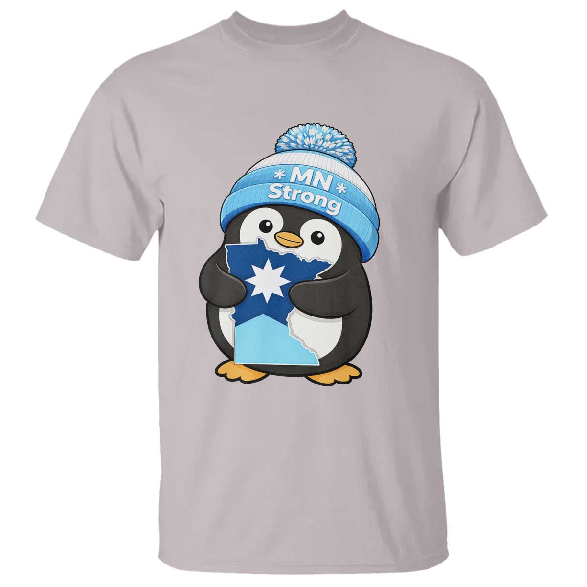 MN Strong Cute Penguin T Shirt Minnesota State Pride Gift TS12 Ice Gray Print Your Wear