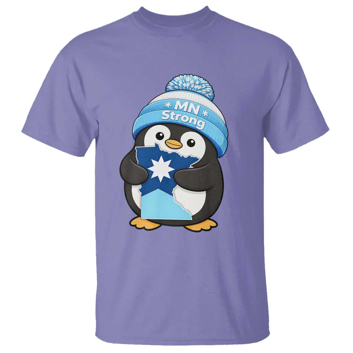 MN Strong Cute Penguin T Shirt Minnesota State Pride Gift TS12 Violet Print Your Wear