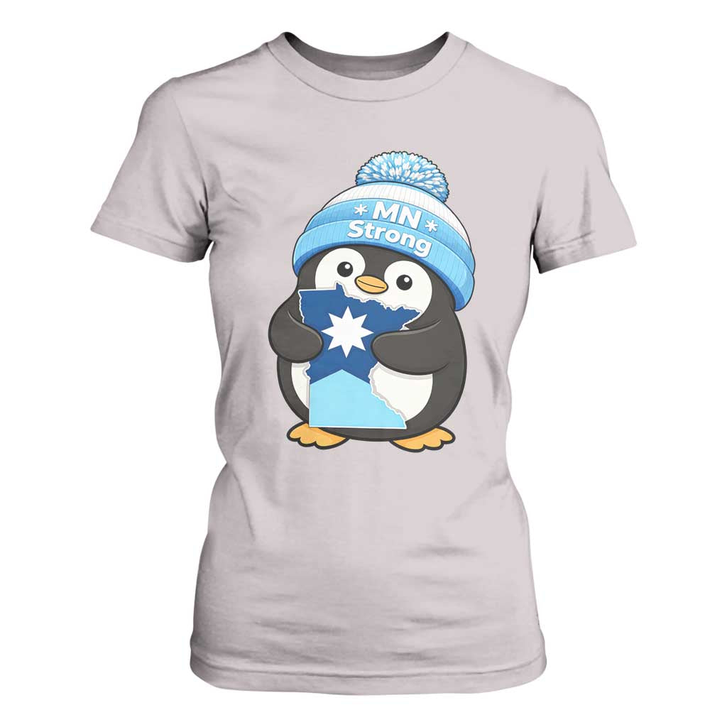 MN Strong Cute Penguin T Shirt For Women Minnesota State Pride Gift TS12 Ice Gray Print Your Wear