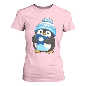 MN Strong Cute Penguin T Shirt For Women Minnesota State Pride Gift TS12 Light Pink Print Your Wear