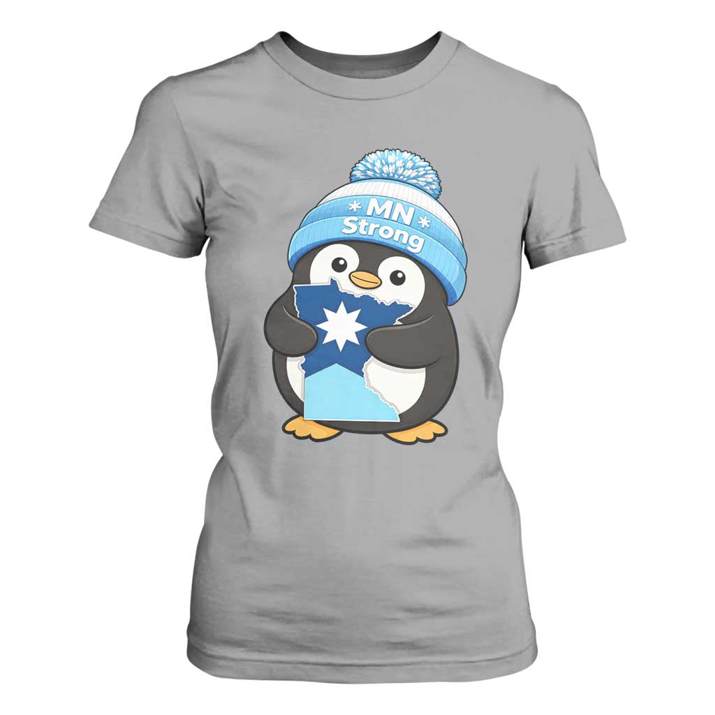 MN Strong Cute Penguin T Shirt For Women Minnesota State Pride Gift TS12 Sport Gray Print Your Wear