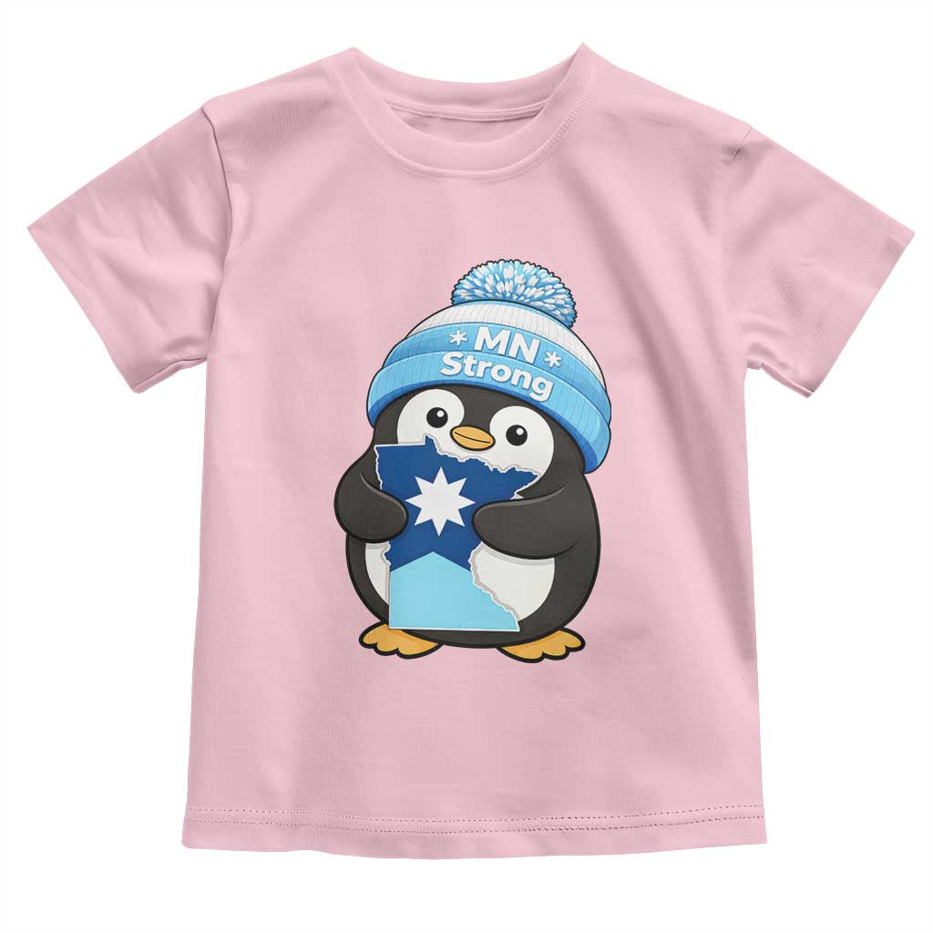 MN Strong Cute Penguin Toddler T Shirt Minnesota State Pride Gift TS12 Light Pink Print Your Wear