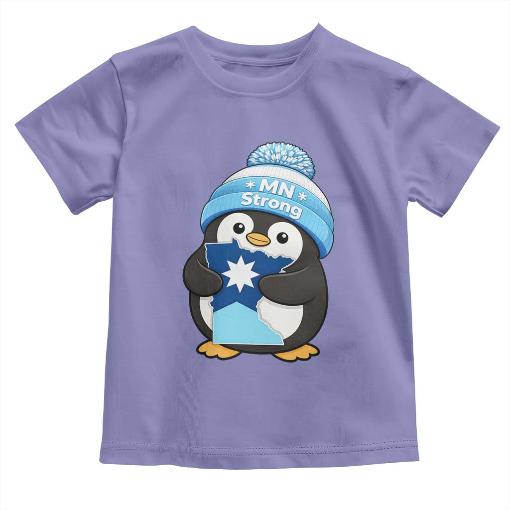 MN Strong Cute Penguin Toddler T Shirt Minnesota State Pride Gift TS12 Violet Print Your Wear