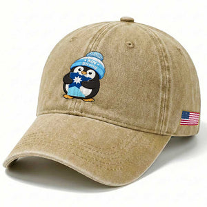 MN Strong Cute Penguin Washed Cotton Baseball Cap Minnesota State Pride Gift TS12 Print Your Wear