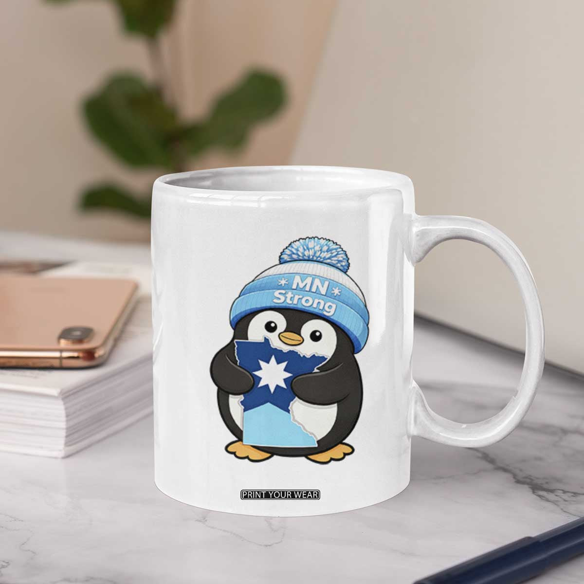 MN Strong Cute Penguin Coffee Mug Minnesota State Pride Gift TS12 Print Your Wear