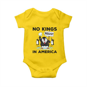 Funny Penguin Protest Baby Onesie No Kings In America TS12 Daisy Print Your Wear