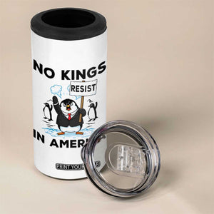Funny Penguin Protest 4 in 1 Can Cooler Tumbler No Kings In America TS12 Print Your Wear