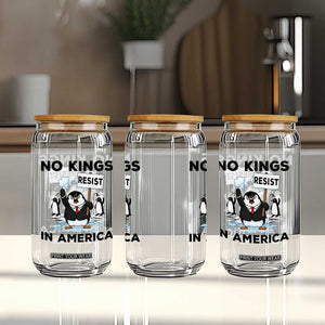 Funny Penguin Protest Glass Can No Kings In America TS12 Print Your Wear
