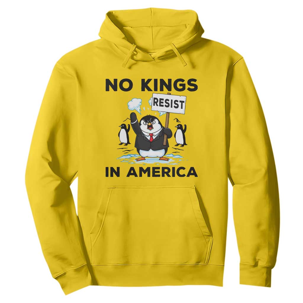 Funny Penguin Protest Hoodie No Kings In America TS12 Daisy Print Your Wear