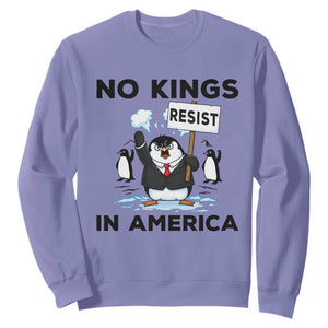 Funny Penguin Protest Sweatshirt No Kings In America TS12 Violet Print Your Wear