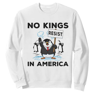 Funny Penguin Protest Sweatshirt No Kings In America TS12 White Print Your Wear