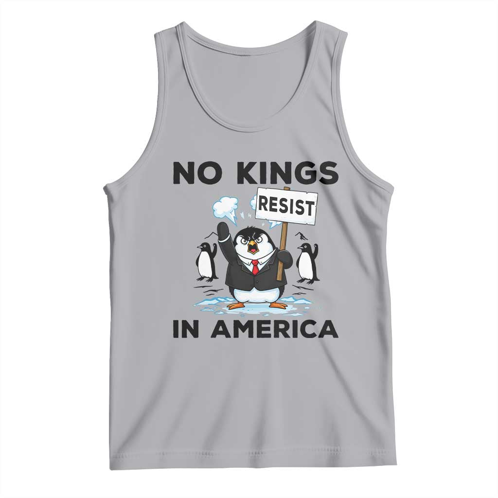 Funny Penguin Protest Tank Top No Kings In America TS12 Athletic Heather Print Your Wear