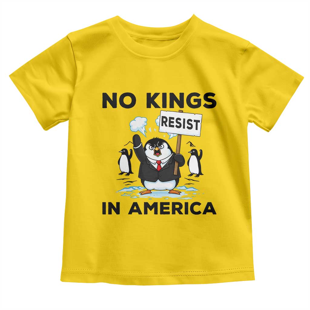 Funny Penguin Protest Toddler T Shirt No Kings In America TS12 Daisy Print Your Wear