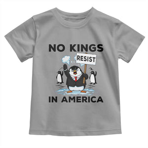 Funny Penguin Protest Toddler T Shirt No Kings In America TS12 Sport Gray Print Your Wear