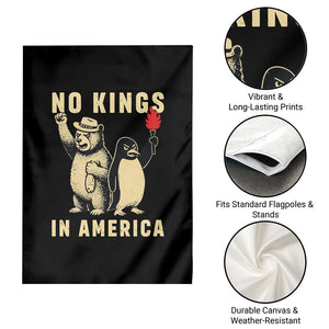 Funny Bear And Penguin Protest Garden Flag No Kings In America TS12 Print Your Wear