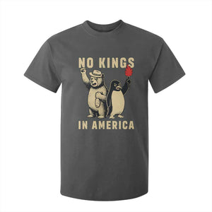 Funny Bear And Penguin Protest T Shirt For Kid No Kings In America TS12 Dark Heather Print Your Wear