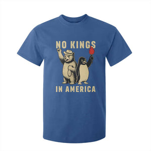 Funny Bear And Penguin Protest T Shirt For Kid No Kings In America TS12 Royal Blue Print Your Wear