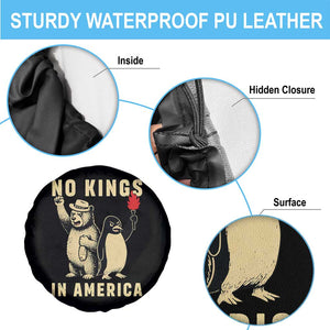 Funny Bear And Penguin Protest Spare Tire Cover No Kings In America TS12 Print Your Wear