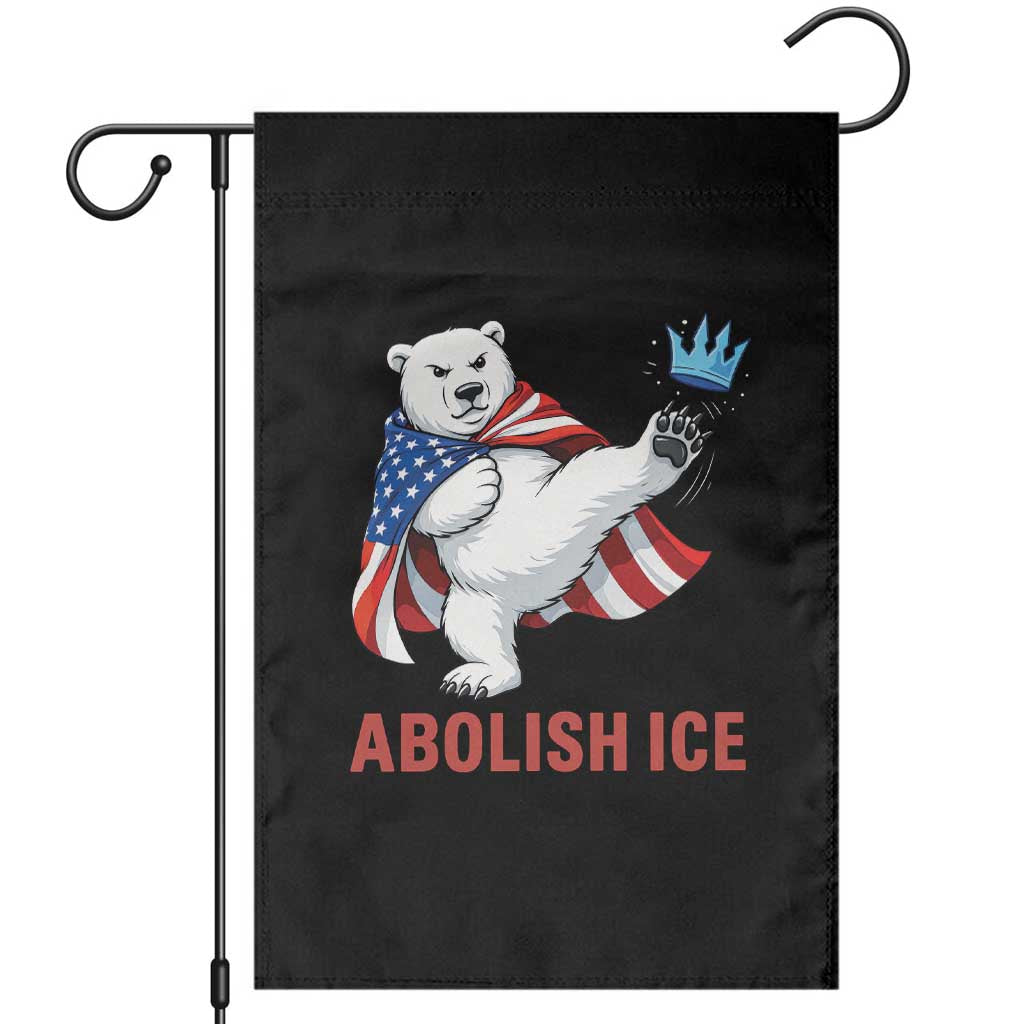 Abolish Ice Garden Flag Funny Polar Bear Kicking Crown TS12 Black Print Your Wear
