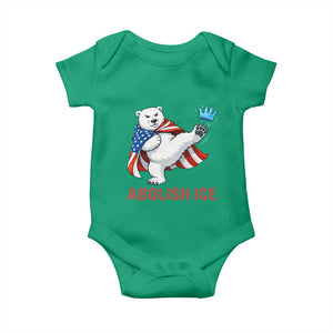 Abolish Ice Baby Onesie Funny Polar Bear Kicking Crown TS12 Irish Green Print Your Wear