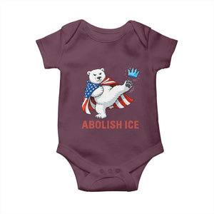 Abolish Ice Baby Onesie Funny Polar Bear Kicking Crown TS12 Maroon Print Your Wear