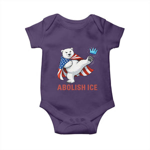 Abolish Ice Baby Onesie Funny Polar Bear Kicking Crown TS12 Purple Print Your Wear