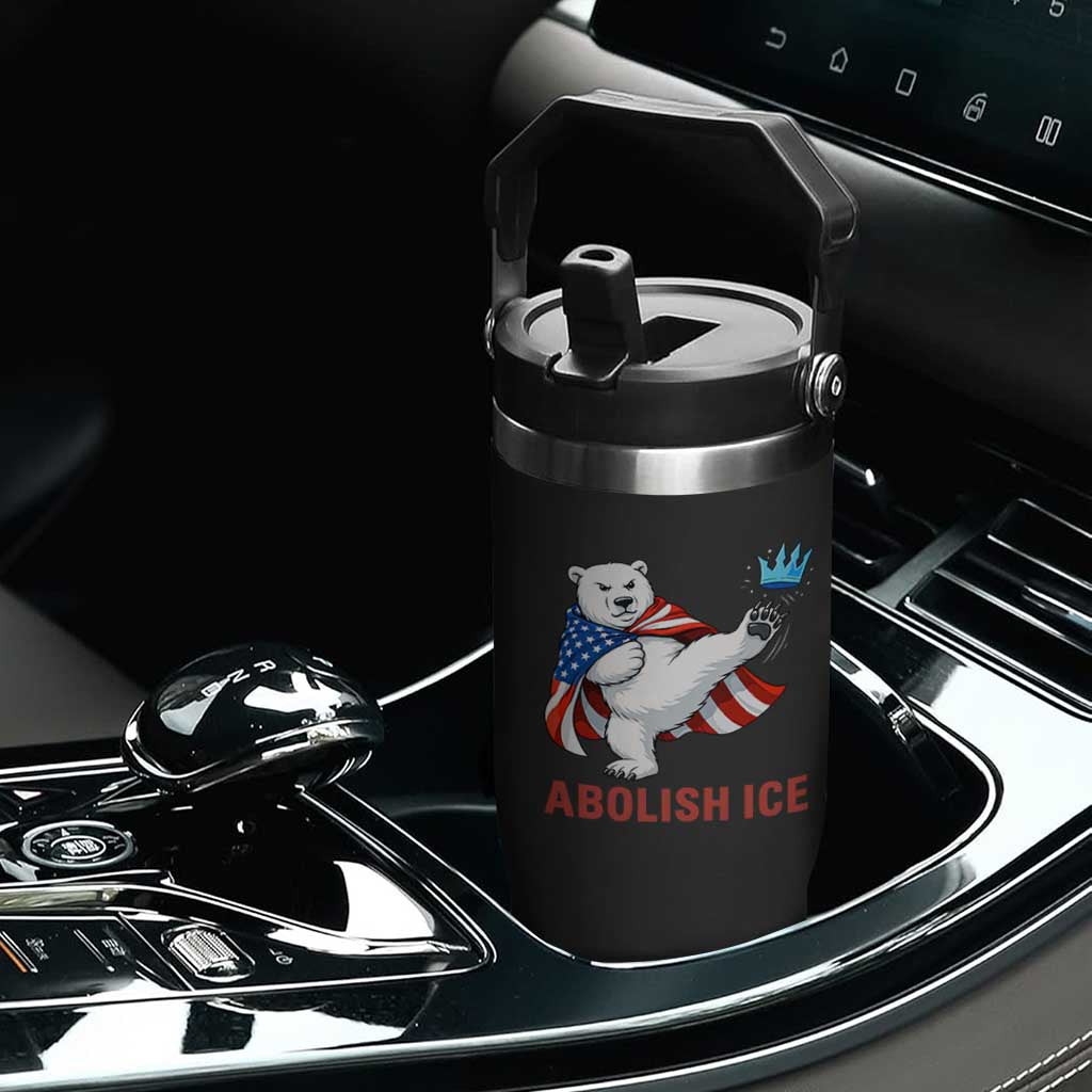 Abolish Ice Flip Straw Tumbler Funny Polar Bear Kicking Crown TS12 Print Your Wear