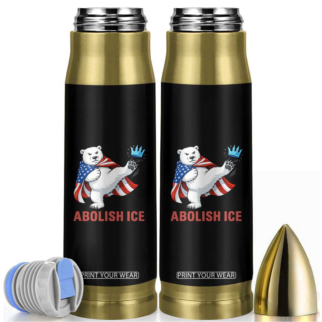 Abolish Ice Bullet Tumbler Funny Polar Bear Kicking Crown TS12 Black Print Your Wear