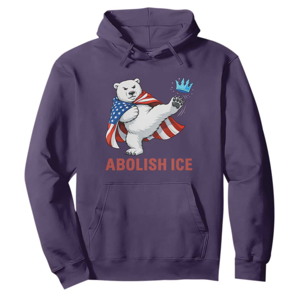 Abolish Ice Hoodie Funny Polar Bear Kicking Crown TS12 Purple Print Your Wear