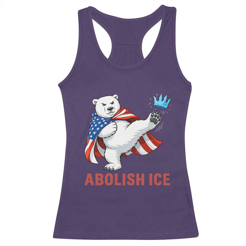 Abolish Ice Racerback Tank Top Funny Polar Bear Kicking Crown TS12 Purple Print Your Wear