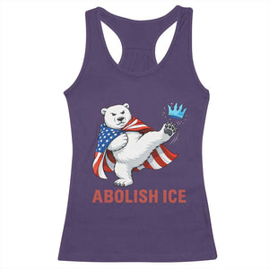 Abolish Ice Racerback Tank Top Funny Polar Bear Kicking Crown TS12 Purple Print Your Wear