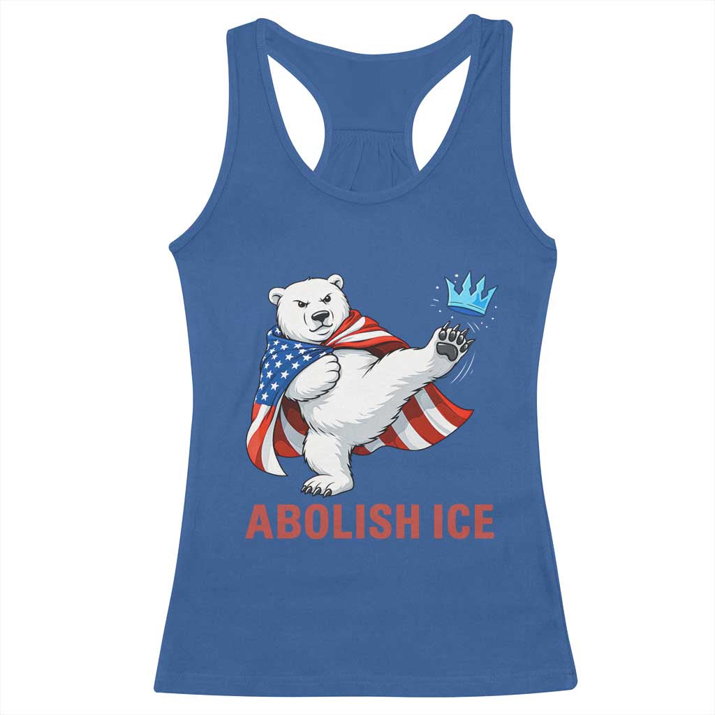 Abolish Ice Racerback Tank Top Funny Polar Bear Kicking Crown TS12 Royal Blue Print Your Wear