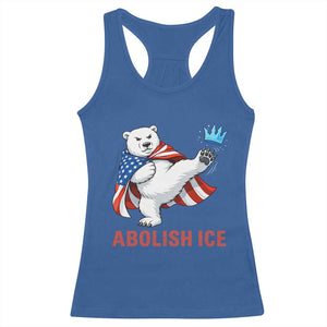 Abolish Ice Racerback Tank Top Funny Polar Bear Kicking Crown TS12 Royal Blue Print Your Wear